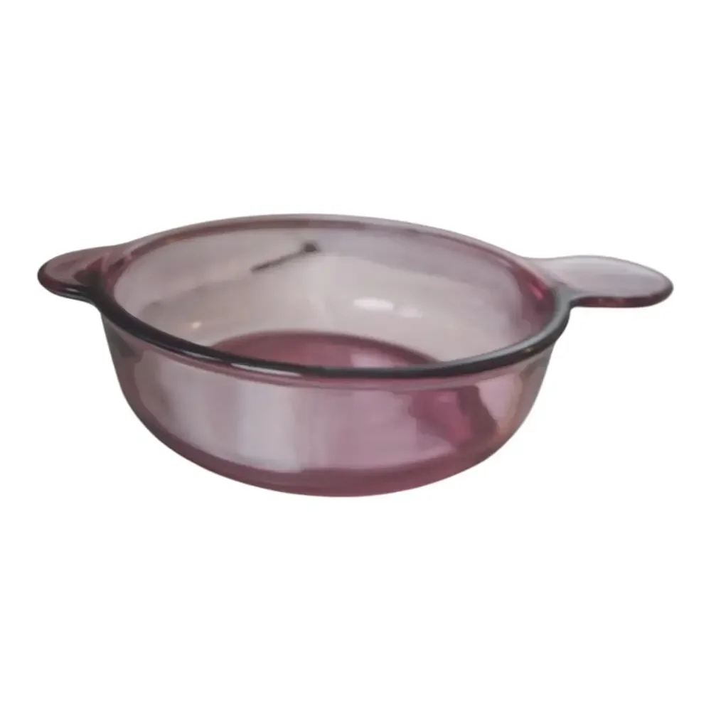 Vintage Corning Visions Cranberry Purple 1.5 Qt Covered Casserole Dish